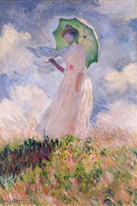 Vrouw met parasol naar links gedraaid, 1886 door Claude Monet