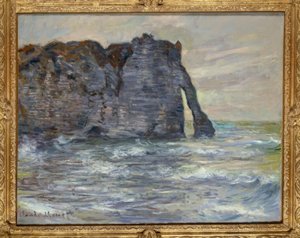 Étretat, Klif en Porte d’Aval door Claude Monet