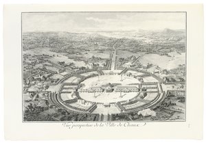 Perspectief van de stad Chaux, 1804 door Claude Nicolas Ledoux