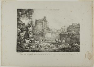 Uitzicht op de Tempel van de Zon en de Maan vanaf het Colosseum in Rome
