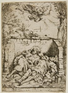 De lichamen van de heiligen Petrus en Paulus in hetzelfde graf door Claude Vignon