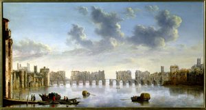 Oude London Bridge, c.1630 door Claude de Jongh