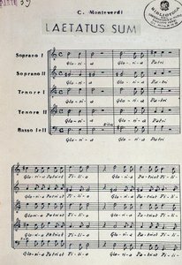Partituur van Dixit dominus door Monteverdi