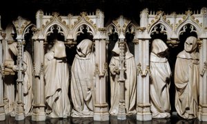 De boetelingen van het graf van Filips de Stoute (1342-1404) Beeldhouwwerk door Claus Sluter (1350-1406) 15e eeuw. Dijon, Museum voor Schone Kunsten