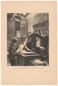 Drukker Liénard en zijn zoon door Clement Bellenger