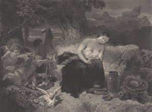Verleiding, ca. 1850 door Célestin Nanteuil
