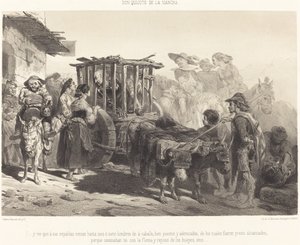 ...en zag dat er tot zes of zeven mannen achter hem aankwamen... door Célestin Nanteuil