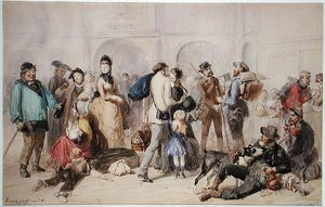 De hal van het oude Gare de Lyon, 1873 door Clément Auguste Andrieux