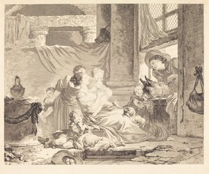 De familie van de boer door Clément Pierre Marillier after Jean Honoré Fragonard