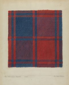 Geruite homespun deken door Clyde L. Cheney