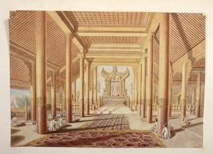 De Troon- en audiëntiekamer in het paleis van Amarapura door Colesworthy Grant