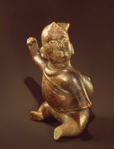 Gehoornd figuurvat door Colima Culture