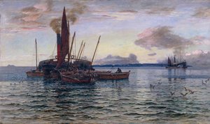 De Haringmarkt op Zee (Op Loch Fyne, Argyll) door Colin Hunter