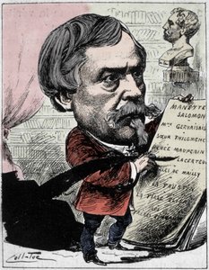 Cartoon van de schrijver Edmond de Goncourt (1822-1896) uit "De Mannen van Vandaag" Tekening door Coll-Toc (Collignon en Tocqueville). 1892 door Coll Toc