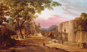 De processie naar het fort in Bharatpur door Colonel Robert Smith