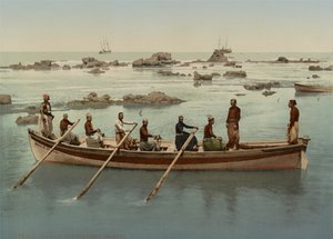 Bootmannen, Jaffa, Israël, c.1890-1906 door Company Photoglob