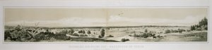 Panorama van de Stad Neu-Braunfels in Texas, opgenomen van de Zuidwestzijde in de Zomer van 1847 door Conrad Caspar (after) Rordorf
