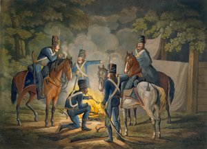Pruisische Huzaren op een Nachtwacht, c.1799-1802