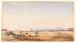 Cordillera van de Andes, gezien vanaf de Mystery Plain, nabij de Santa Cruz, ca. 1878