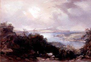 Haven van Sydney met uitzicht op de North Head door Conrad Martens