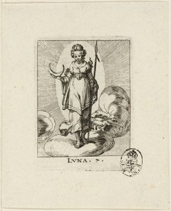 Luna, plaat zeven uit Der VII Planeten door Conrad Meyer