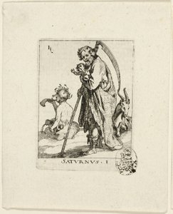 Saturnus, plaat één uit Der VII Planeten door Conrad Meyer