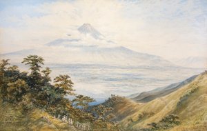 Fujiyama vanaf Otomi Toge Pass, Japan door Constance Frederica Gordon Cumming
