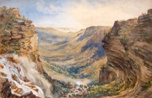 Het Weerbord, Blue Mountains, New South Wales door Constance Frederica Gordon Cumming