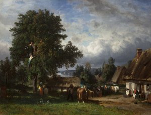 Appeloogst in Normandië, 1835-65 door Constant Emile Troyon