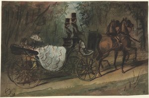 Koets in het Bois de Boulogne, 1800s