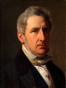 Deens: Portræt af godsejer Alfred Hage (1803-1872) Portret van de landheer Alfred Hage (1803-1872) door Constantin Hansen