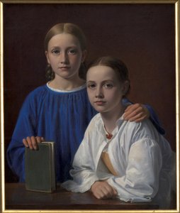 Meta Magdalene Hammerich en de dochter van de kunstenaar Kristiane Konstantin Hansen door Constantin Hansen