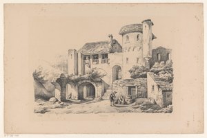 Bewoonde ruïne door Constantinus Cornelis Huysmans
