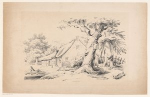 Boerderij en twee bomen (Het Landschap)