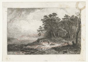 Landschap met herder door Constantinus Cornelis Huysmans
