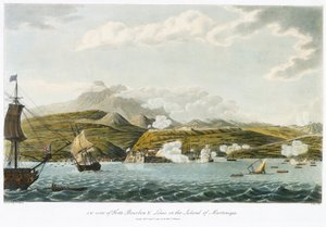 Zuidwestelijk uitzicht op Fort Bourbon en Fort Louis (Fort Saint Louis), in Martinique, 5 februari - 22 maart
