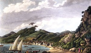 Uitzicht op de baai van Saint-Pierre in Martinique
