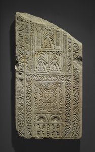 Fragmentarische stèle, mogelijk gevonden in Esna, 7e-8e eeuw door Coptic Coptic