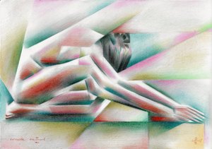 Contemplatie van abstracte figuren door Corné Akkers