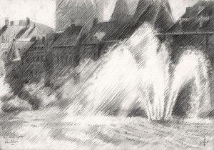 Schets van stadsfonteinen door Corné Akkers