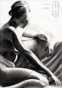 Contemplatieve vrouwelijke figuur door Corné Akkers