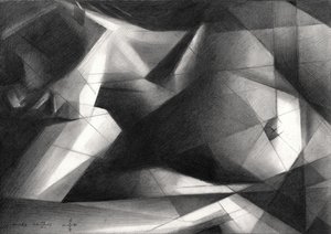 Dramatische geometrische figuur door Corné Akkers