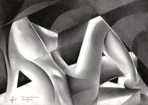 Elegante abstracte vorm door Corné Akkers