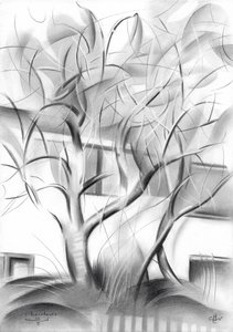 Moderne abstracte bomen door Corné Akkers