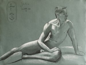 Doordachte studie van een mannelijk figuur