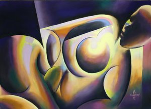 Levendige abstracte figuren door Corné Akkers