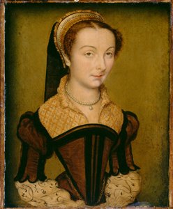 Portret van Louise de Halluin, dame de Cipierre door Corneille de Lyon