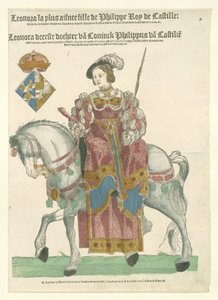 Portret van Eleonora van Frankrijk te paard
