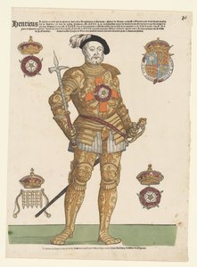 Portret van Hendrik VIII van Engeland door Cornelis Anthonisz. (manner of)