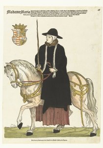 Portret van Maria van Hongarije te paard